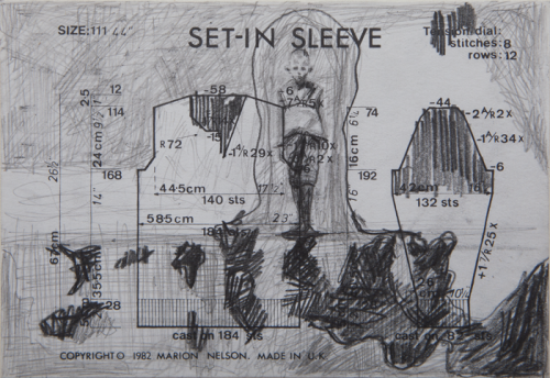 Jarek Piotrowski - Nuèe Ardente - Pencil on pattern card - 10.5cm × 14.8cm