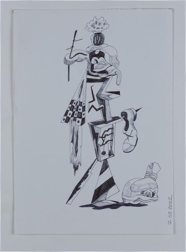 Jarek Piotrowski - Brutus Kaputt - Oil based ink on paper - 26.8cm × 19.1cm