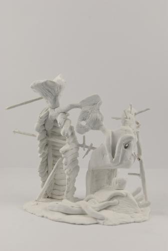Jarek Piotrowski - Manic Paste - Clay, steel and  wood - 14 × 17 x 10cm