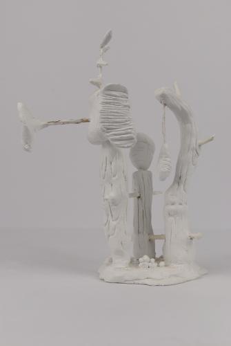 Jarek Piotrowski - Manic Paste - Clay, wood and rope - 15 × 14 x 7.5cm