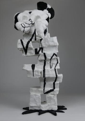 Jarek Piotrowski - Babylon Blues - Steel, stone, clay, acrylic and lacquer - 57cm x 26cm × 29cm