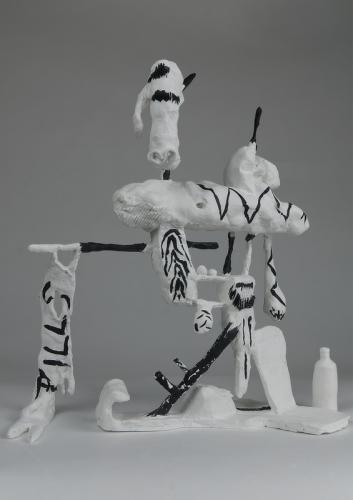 Jarek Piotrowski - Babylon Blues - Steel, clay and acrylic - 28cm x 27.5cm × 11cm