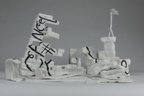 Jarek Piotrowski - Babylon Blues - Steel, clay, acrylic and lacquer - 19cm x 33cm × 23cm