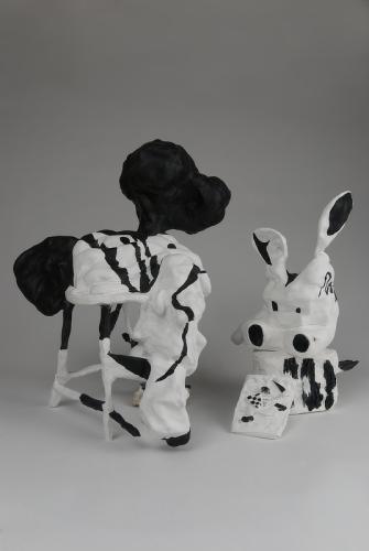 Jarek Piotrowski - Babylon Blues - Steel, ceramic, clay, acrylic and lacquer - 29cm x 34cm × 21cm