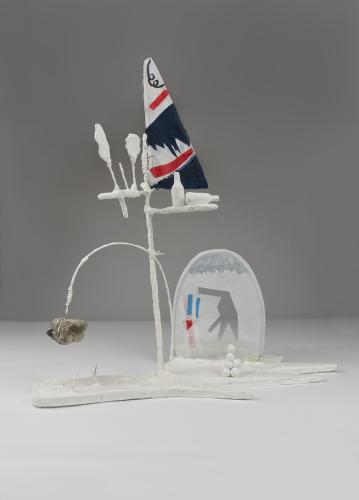 Jarek Piotrowski - Ovid's Cupboard - Steel, stone, clay, fabric and varnish - 36cm x 32.5cm × 14cm