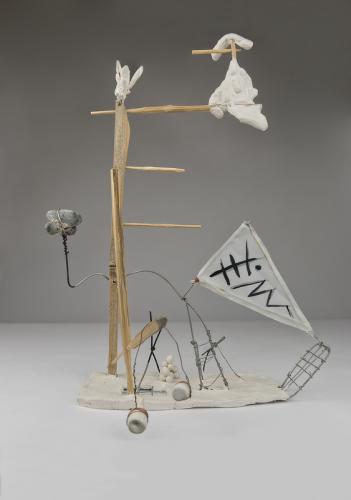 Jarek Piotrowski - Ovid's Cupboard - Steel, stone, clay, fabric, bamboo, acrylic and lacquer - 33cm x 26cm × 20cm