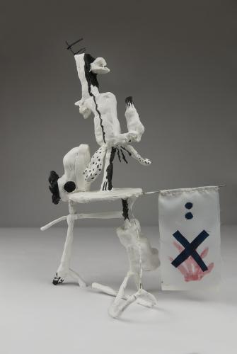 Jarek Piotrowski - Ovid's Cupboard - Steel, clay, fabric, acrylic and varnish - 30cm x 21cm × 10cm