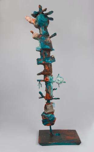 Jarek Piotrowski - Nomads Comb - Wood, bamboo, steel, clay, and aclyric - 68cm × 21cm× 13cm