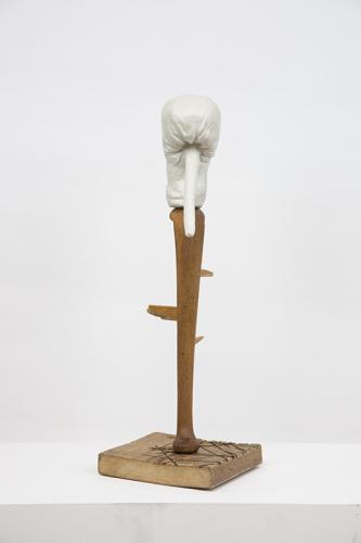 Jarek Piotrowski - Untitled - Clay, steel and leather - 63cm x 21.2cm x 19cm