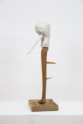 Jarek Piotrowski - Untitled - Clay, steel and leather - 63cm x 21.2cm x 19cm