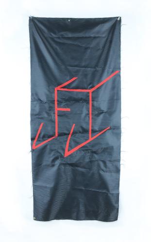 Jarek Piotrowski - Three Legs Are Better Than None -  Fabric and steel - 110 x 52cm (Front)