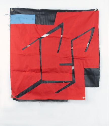 Jarek Piotrowski - Three Legs Are Better Than None -  Fabric and steel - 58.9 x 54.5cm