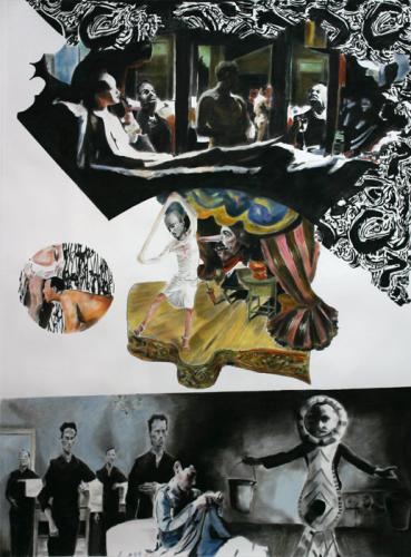 Jarek Piotrowski - Laugh and Lie Down - Pastel on Paper - 175cm × 133cm