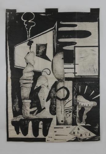 Jarek Piotrowski - Elastic - Ink on washi paper - 135 x 96cm