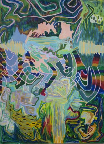 Jarek Piotrowski - Everyday Find Another Useless Talent - Oil on paper - 180 x 150cm