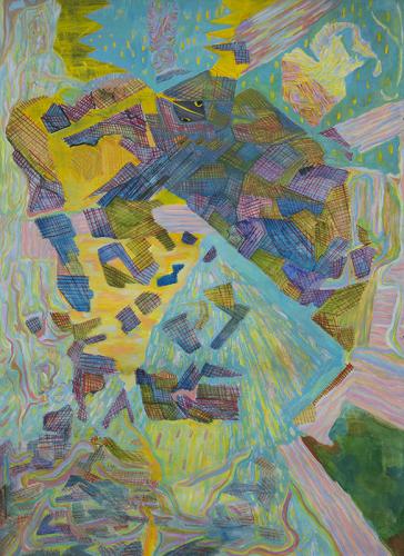 Jarek Piotrowski - Everyday Find Another Useless Talent - ”Untitled” - Oil on paper - 180 x 150cm