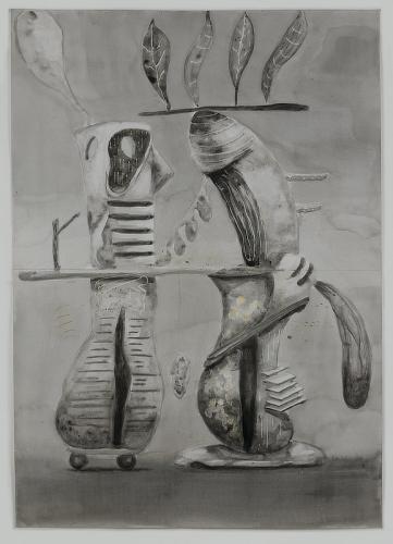 Jarek Piotrowski - Noise of To-Morrow - Acrylic and charcoal on paper - 76 x 53.8cm