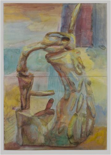 Jarek Piotrowski - Standfall - Acryl gouache and charcoal on primed paper - 75.8 x 53.8cm