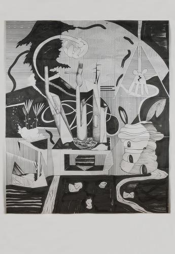 Jarek Piotrowski - A Better Fix - Ink on paper - 189 x 161.5cm