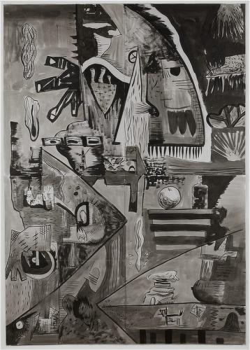 Jarek Piotrowski - Ink on paper - 151.5 x 108cm