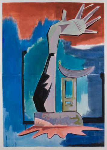 Jarek Piotrowski - A Cloud of Fools - Acrylic on primed paper - 108.5 x 76cm