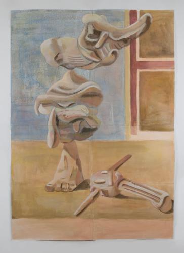 Jarek Piotrowski - On the Turf - Acrylic on primed paper - 157cm × 107.5cm