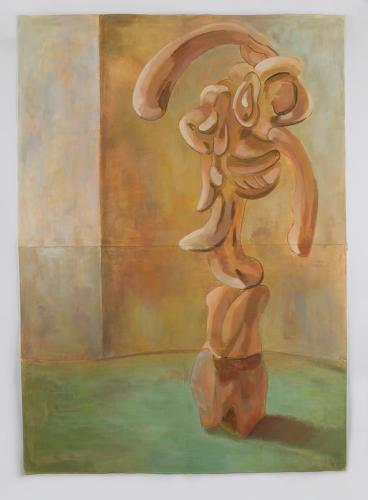 Jarek Piotrowski - On the Turf - Acrylic on primed paper - 151.5cm × 107.5cm