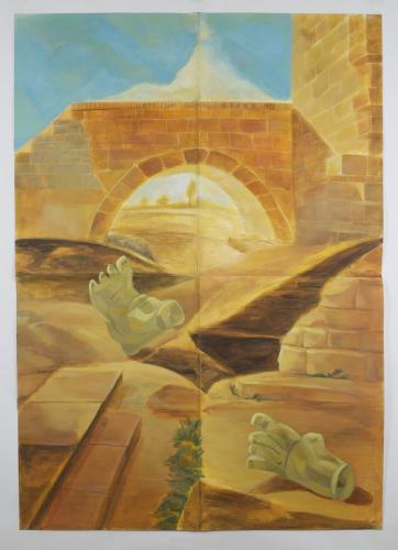 Jarek Piotrowski - Provisional Encounters - Acrylic on primed paper - 152cm × 107cm