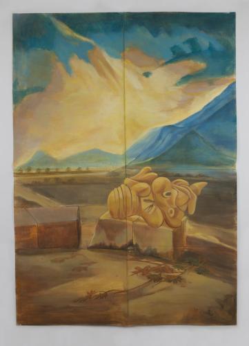Jarek Piotrowski - Provisional Encounters - Acrylic on primed paper - 152cm × 107cm