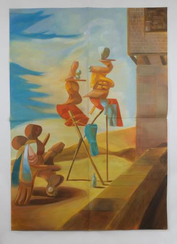Jarek Piotrowski - Provisional Encounters - Acrylic on primed paper - 152cm × 107cm