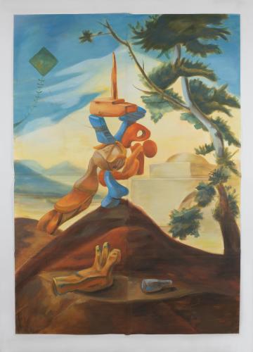 Jarek Piotrowski - Provisional Encounters - Acrylic on primed paper - 152cm × 107cm