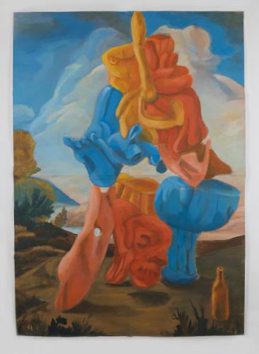 Jarek Piotrowski - Provisional Encounters - Acrylic on primed paper - 152cm × 107.5cm